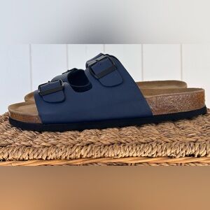 Cushionaire Women’s Lane Slide Sandals Cork Footbed‎ Double Strap & Buckle 11W